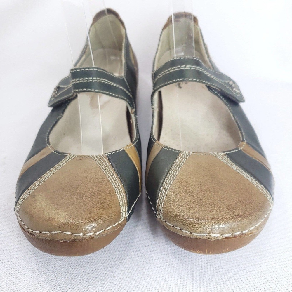 Spring Step  Kingston Tan Teal Leather Mary Jane Comfort Shoes - Picture 8 of 11